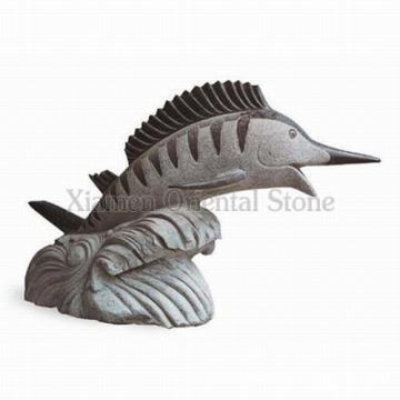 Natural Stone Granite Fish Carving Garden Home Decoration Sculpture
